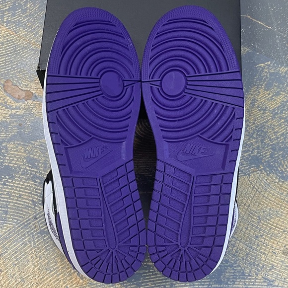 Nike Air Jordan 1 Mid SE Court Black Toe 852542-105 10 Purple - Picture 10 of 10